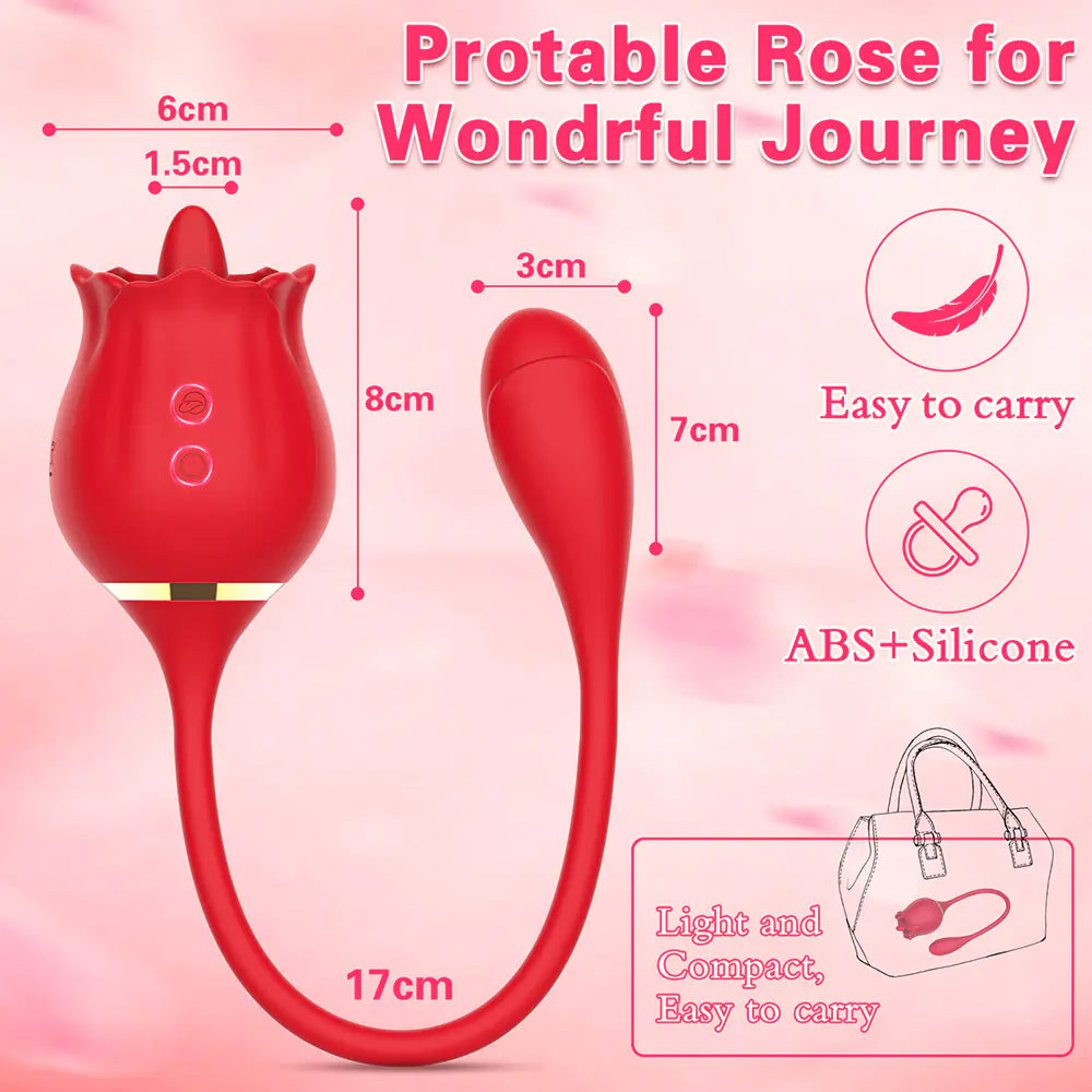 Rose Tongue Vibrator for Women - G Spot and Clitoral Stimulation