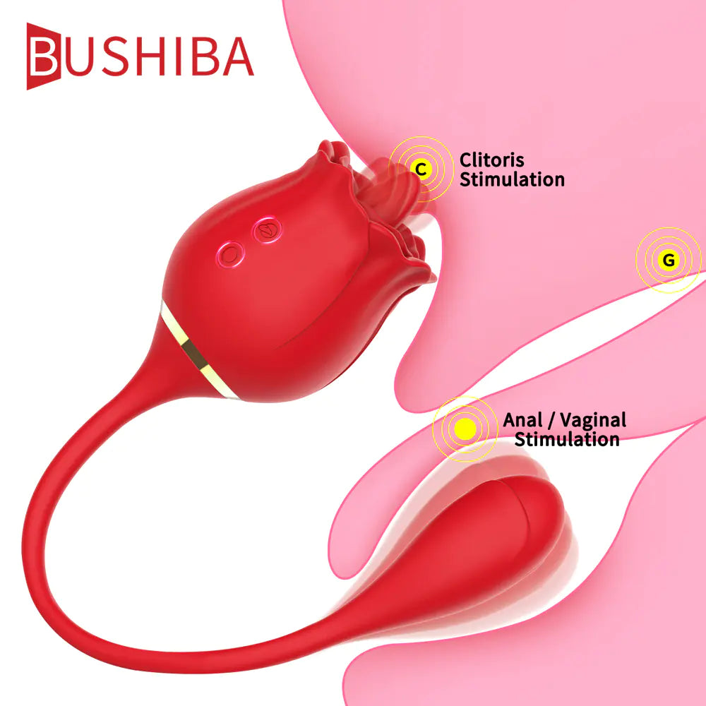 Rose Tongue Vibrator for Women - G Spot and Clitoral Stimulation